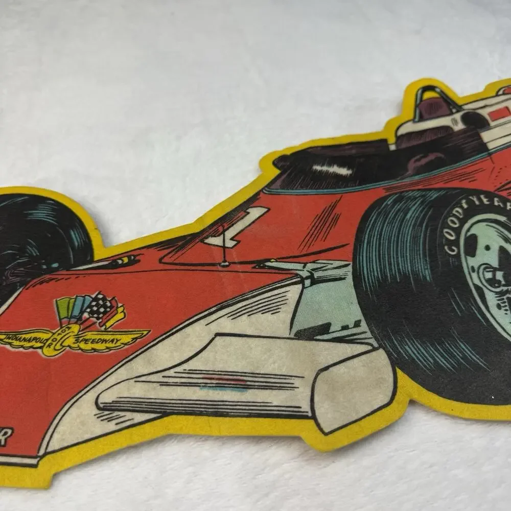 Vtg Race Car Indianapolis Motor Speedway Large Felt Banner 9x23